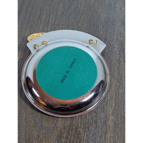 VTG Brass Tone Tennis Racket Coin Dish Ashtray Preppy Dad Retro Made in Taiwan - Picture 6 of 6